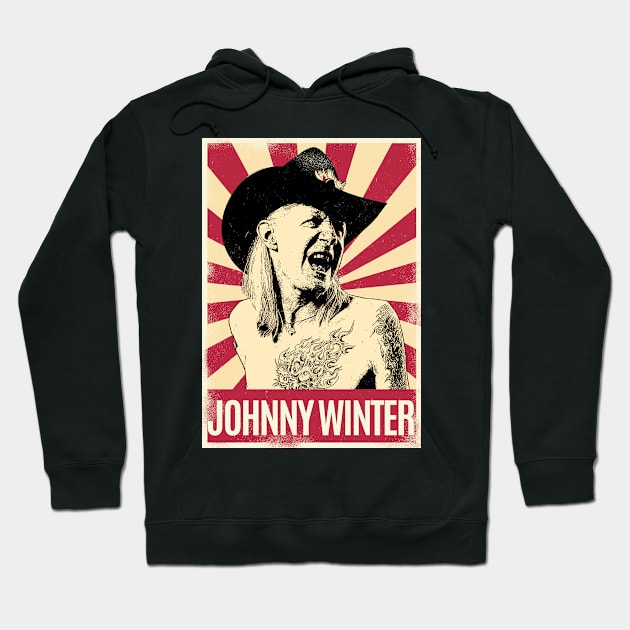 Retro Vintage Johnny Winter Hoodie by Play And Create